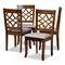 Baxton Studio Mael Grey Upholstered Walnut Wood 4-Piece Dining Chair Set 169-9875 - alternate 1